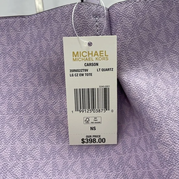 MICHAEL KORS Carson Large Signature Logo CZ Shoulder Tote Bag
Light Quartz
NWT - Picture 12 of 16